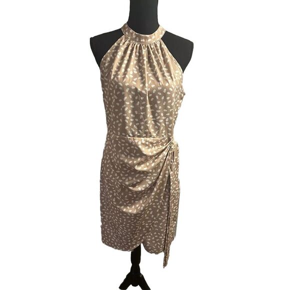 Unbranded Tan and White Dress, Size L. - Picture 1 of 5
